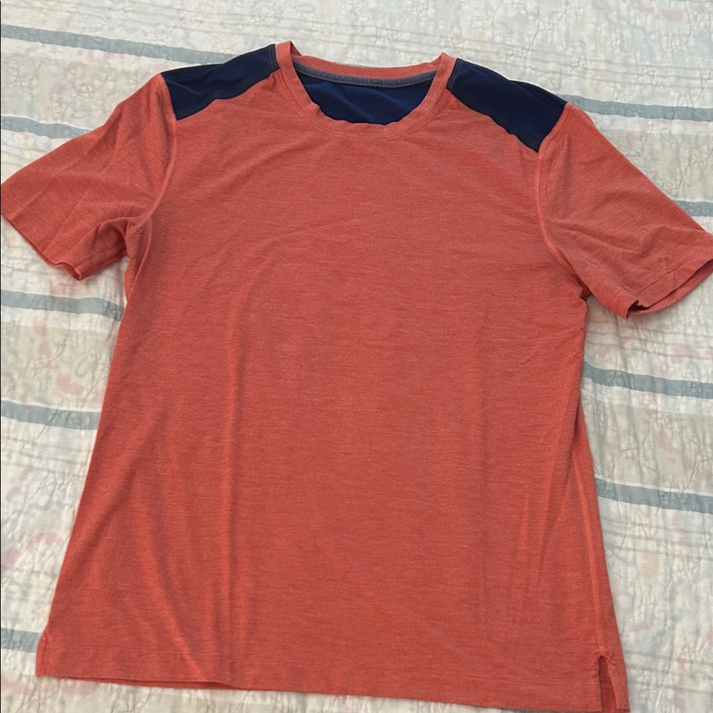 Men's Orange and Navy T-Shirt